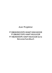 Bedienungsanleitung Acer P1386W Projektor