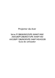Manual Acer P1386W Projetor