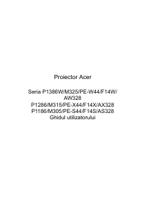 Manual Acer P1386W Proiector