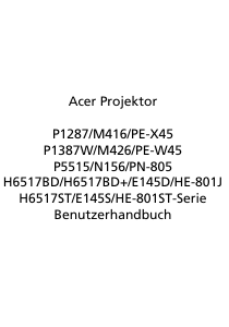 Bedienungsanleitung Acer P1387W Projektor