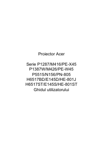 Manual Acer P1387W Proiector