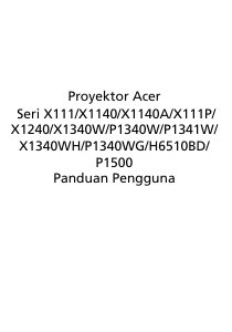 Panduan Acer P1500 Proyektor