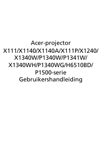 Handleiding Acer P1500 Beamer