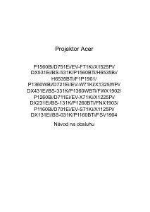 Návod Acer P1560BTi Projektor