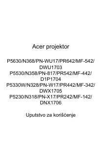 Priručnik Acer P5230 Projektor