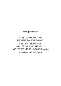 Priručnik Acer P5515 Projektor