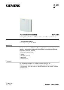 Bedienungsanleitung Siemens RAA11 Thermostat