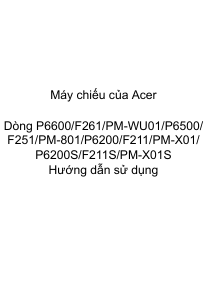 Hướng dẫn sử dụng Acer P6200S Máy chiếu