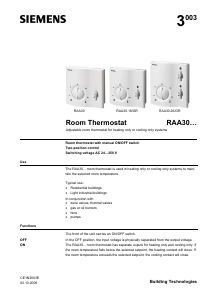 Handleiding Siemens RAA30.16/GR Thermostaat