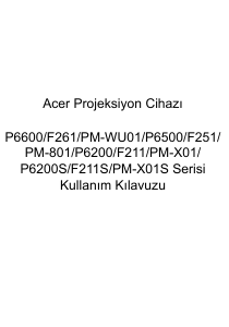 Kullanım kılavuzu Acer P6500 Projektör