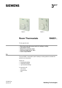 Handleiding Siemens RAB31 Thermostaat