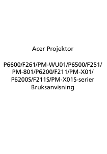 Bruksanvisning Acer P6600 Projektor