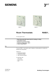 Handleiding Siemens RAB31.1 Thermostaat