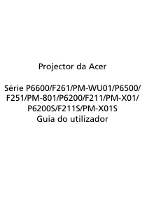 Manual Acer P6600 Projetor