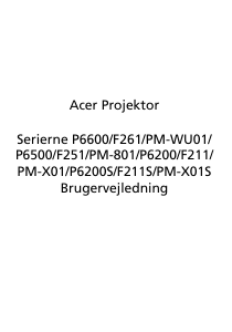 Brugsanvisning Acer P6600 Projektor