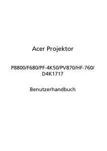 Bedienungsanleitung Acer P8800 Projektor