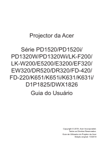 Manual Acer PD1320Wi Projetor