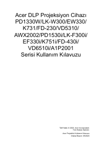 Kullanım kılavuzu Acer PD1330W Projektör