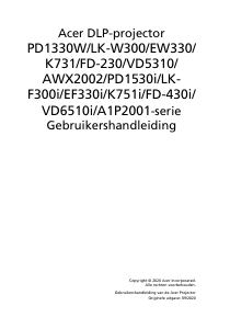 Handleiding Acer PD1330W Beamer