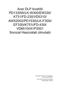 Használati útmutató Acer PD1530i Vetítő