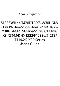 Manual Acer S1283Hne Projector