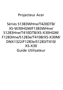 Mode d’emploi Acer S1283Hne Projecteur