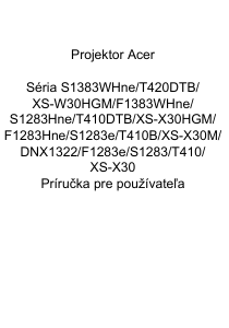 Návod Acer S1283Hne Projektor