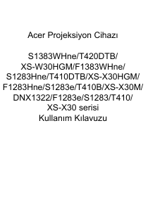 Kullanım kılavuzu Acer S1283Hne Projektör