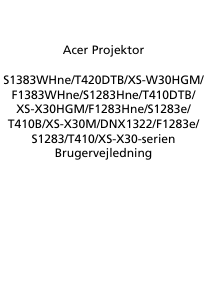 Brugsanvisning Acer S1283Hne Projektor