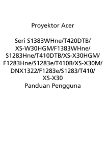 Panduan Acer S1383WHne Proyektor