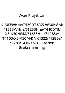 Bruksanvisning Acer S1383WHne Projektor