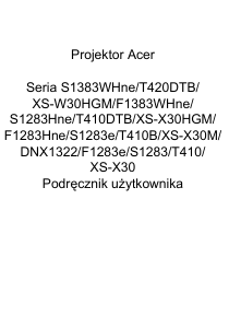 Instrukcja Acer S1383WHne Projektor