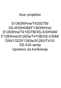 Priručnik Acer S1383WHne Projektor