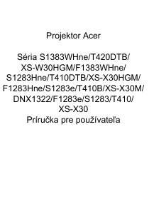 Návod Acer S1383WHne Projektor