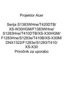 Priročnik Acer S1383WHne Projektor