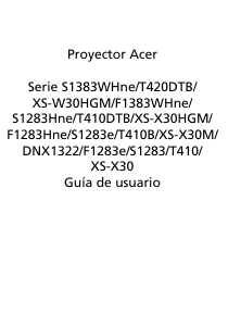 Manual de uso Acer S1383WHne Proyector