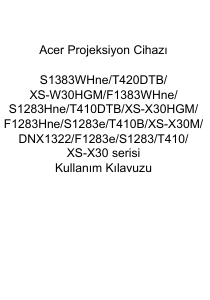 Kullanım kılavuzu Acer S1383WHne Projektör