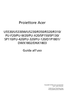 Manuale Acer U5230 Proiettore