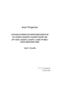 Manual Acer U5330W Projector