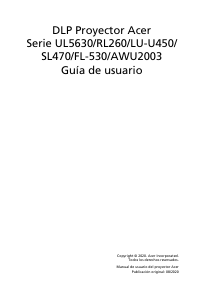 Manual de uso Acer UL5630 Proyector