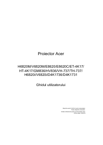 Manual Acer V6820M Proiector