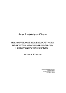 Kullanım kılavuzu Acer V6820M Projektör