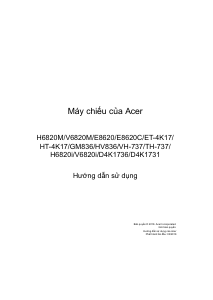 Hướng dẫn sử dụng Acer V6820M Máy chiếu