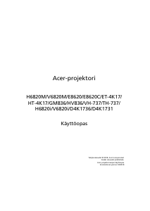 Käyttöohje Acer V6820i Projektori