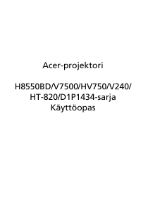 Käyttöohje Acer V7500 Projektori