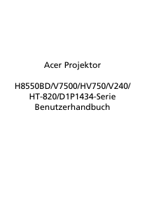 Bedienungsanleitung Acer V7500 Projektor