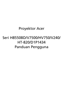 Panduan Acer V7500 Proyektor
