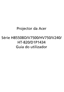 Manual Acer V7500 Projetor