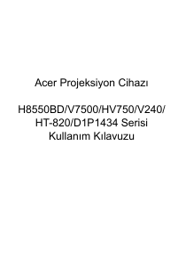 Kullanım kılavuzu Acer V7500 Projektör