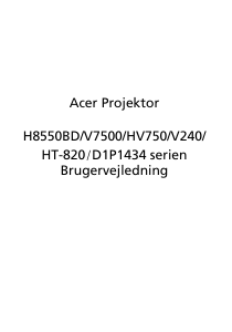 Brugsanvisning Acer V7500 Projektor